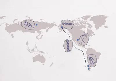 Illustrated map showing where evidence was found of the earliest humans Illustrated map showing where evidence was found of the earliest humans